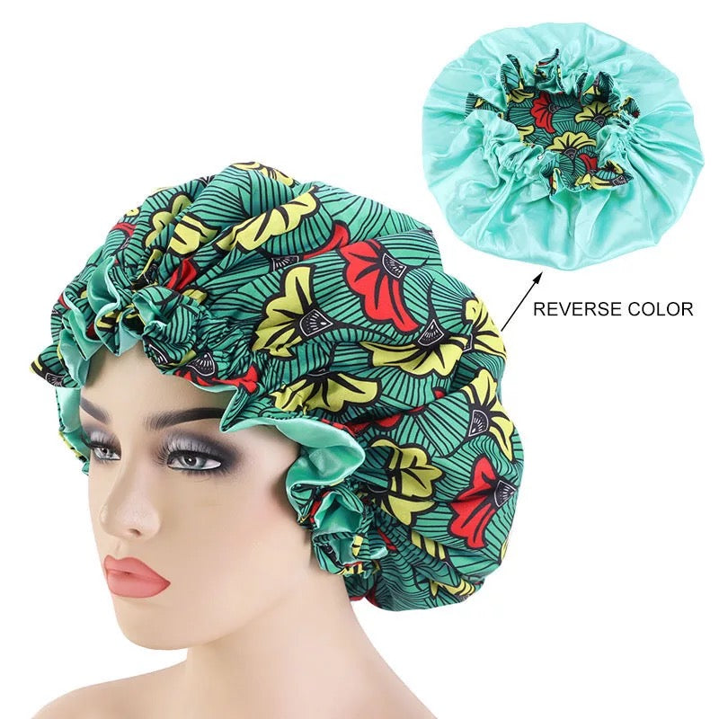 RUBY WOO - Bonnet & 2024 Headwrap Set, African print, Ankara Print, Black Art, Sleep Cap, Silk Satin Bonnet