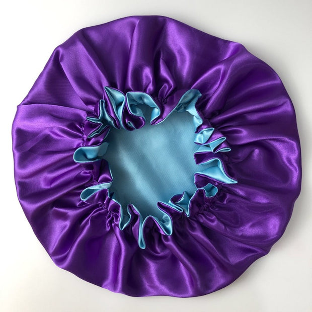 Double layer silk reversible sleep hair bonnet