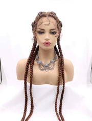 Amie- Realistic Lace Frontal Cornrows Wig 4 Braided Cornrows Wig