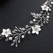 Luxury Wedding Hair Bands For Brides Pearls Crystal Flower Bridal Hair Accessories
