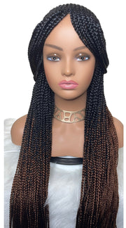 Tee-Long Cornrow Wig With Color 30 At The End. Full Frontal 13x6 30inches